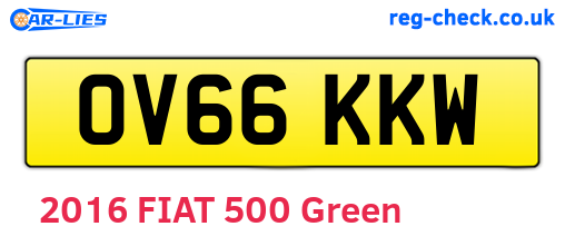 OV66KKW are the vehicle registration plates.