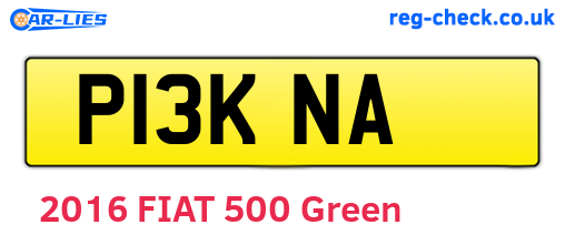 P13KNA are the vehicle registration plates.