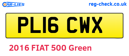PL16CWX are the vehicle registration plates.