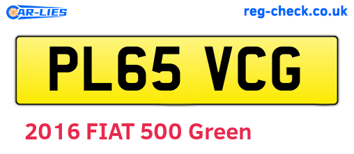 PL65VCG are the vehicle registration plates.