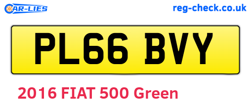 PL66BVY are the vehicle registration plates.