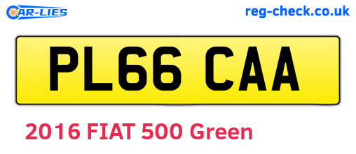 PL66CAA are the vehicle registration plates.