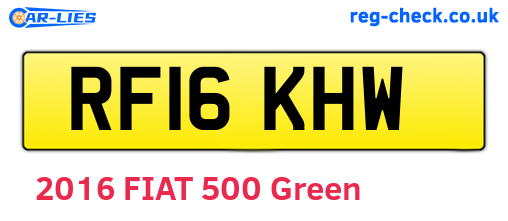 RF16KHW are the vehicle registration plates.