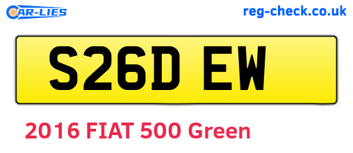 S26DEW are the vehicle registration plates.