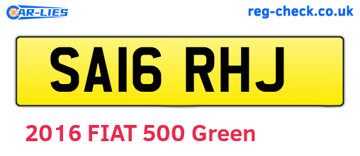 SA16RHJ are the vehicle registration plates.