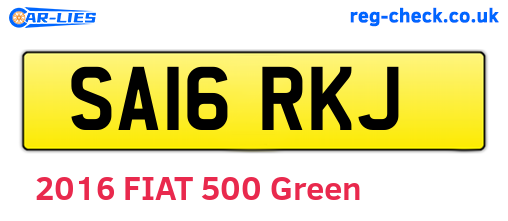 SA16RKJ are the vehicle registration plates.
