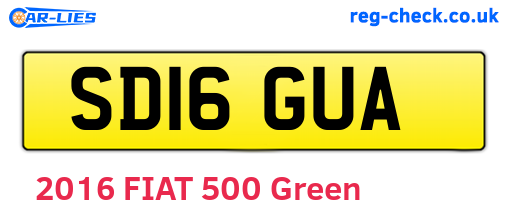 SD16GUA are the vehicle registration plates.