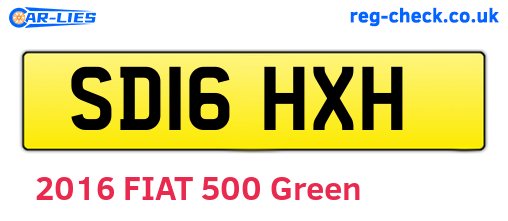 SD16HXH are the vehicle registration plates.