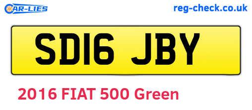 SD16JBY are the vehicle registration plates.