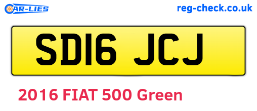 SD16JCJ are the vehicle registration plates.