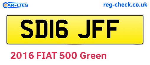 SD16JFF are the vehicle registration plates.