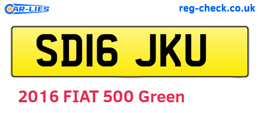 SD16JKU are the vehicle registration plates.
