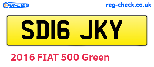 SD16JKY are the vehicle registration plates.