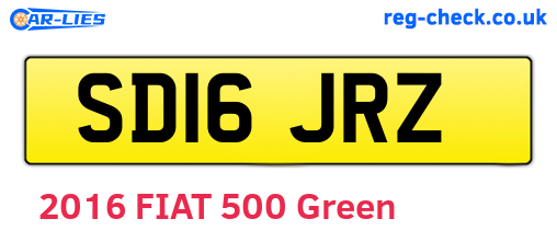 SD16JRZ are the vehicle registration plates.