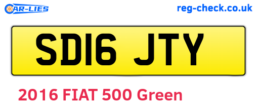 SD16JTY are the vehicle registration plates.