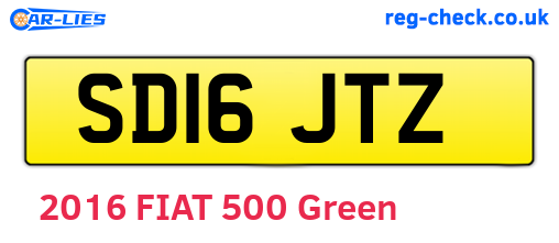 SD16JTZ are the vehicle registration plates.