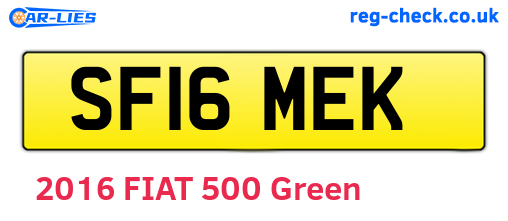 SF16MEK are the vehicle registration plates.