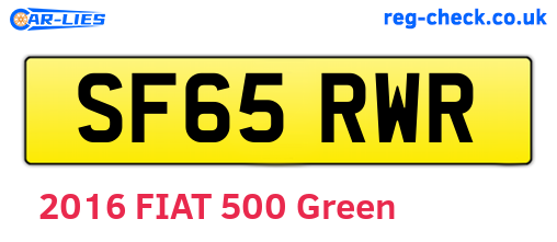 SF65RWR are the vehicle registration plates.