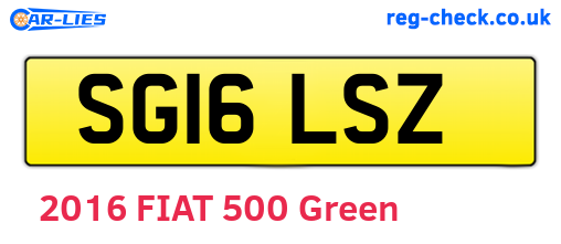 SG16LSZ are the vehicle registration plates.