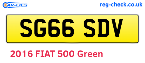 SG66SDV are the vehicle registration plates.