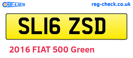 SL16ZSD are the vehicle registration plates.