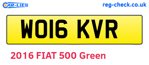 WO16KVR are the vehicle registration plates.