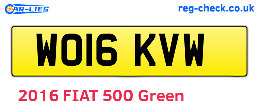 WO16KVW are the vehicle registration plates.