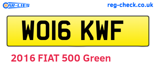 WO16KWF are the vehicle registration plates.