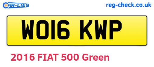 WO16KWP are the vehicle registration plates.