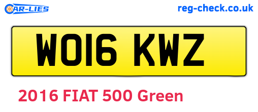 WO16KWZ are the vehicle registration plates.