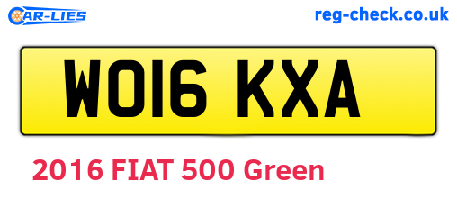 WO16KXA are the vehicle registration plates.