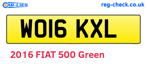 WO16KXL are the vehicle registration plates.