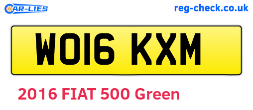 WO16KXM are the vehicle registration plates.