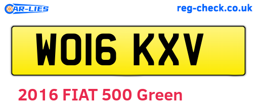 WO16KXV are the vehicle registration plates.