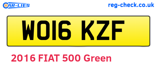 WO16KZF are the vehicle registration plates.