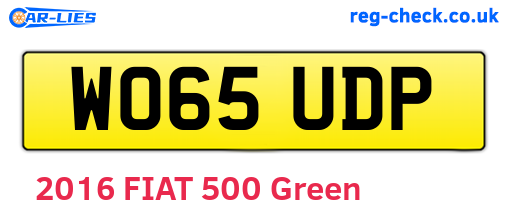 WO65UDP are the vehicle registration plates.