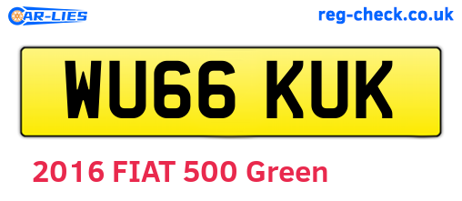 WU66KUK are the vehicle registration plates.