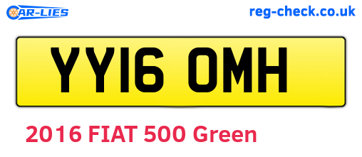 YY16OMH are the vehicle registration plates.