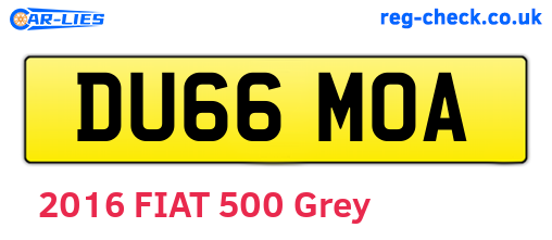 DU66MOA are the vehicle registration plates.