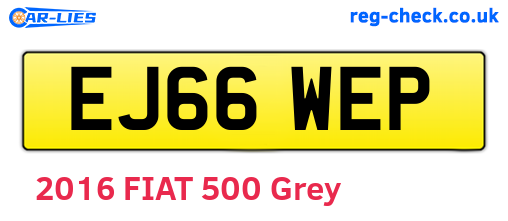 EJ66WEP are the vehicle registration plates.
