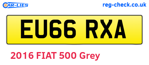 EU66RXA are the vehicle registration plates.