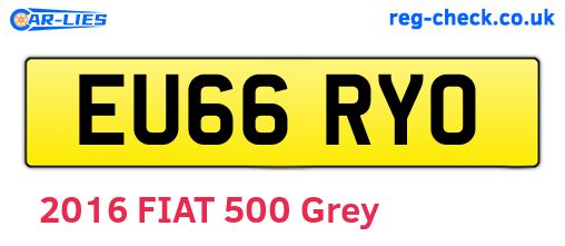 EU66RYO are the vehicle registration plates.