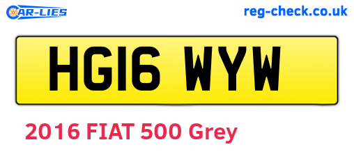 HG16WYW are the vehicle registration plates.