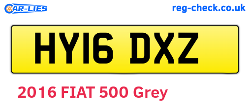 HY16DXZ are the vehicle registration plates.