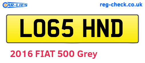 LO65HND are the vehicle registration plates.