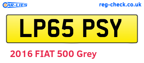 LP65PSY are the vehicle registration plates.