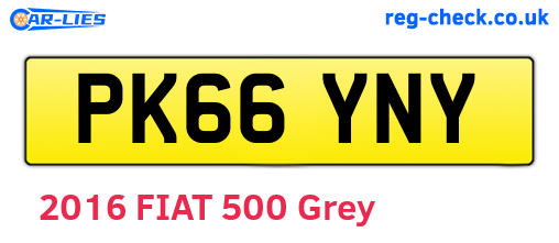 PK66YNY are the vehicle registration plates.
