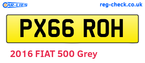 PX66ROH are the vehicle registration plates.
