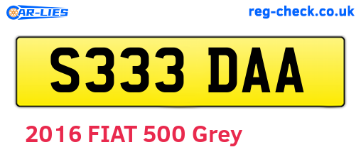 S333DAA are the vehicle registration plates.