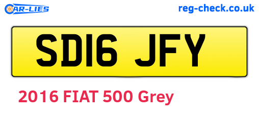 SD16JFY are the vehicle registration plates.